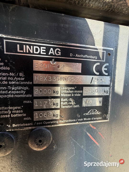 wózek widłowy elektryczny LINDE E20P 310m wolny Działoszyn