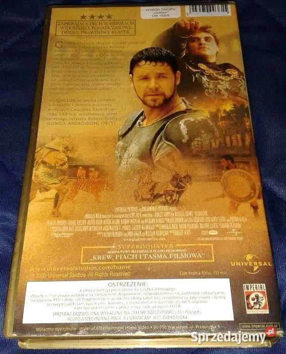 Gladiator film kaseta video VHS 1 płyta Chełm sprzedam
