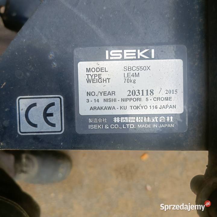 Wieszak kosiarki iseki typ LE4M Model SBC550X Pozostałe Pielgrzymka