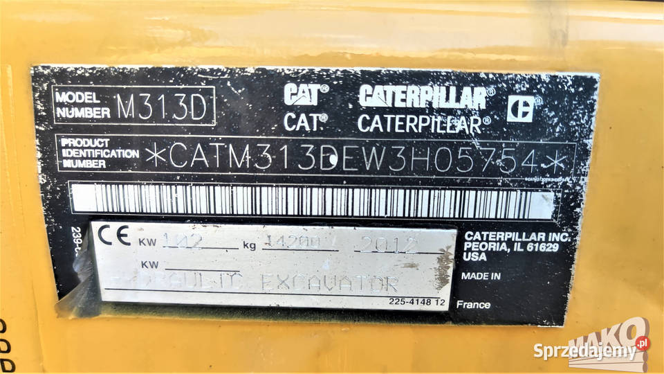 Caterpillar M313D M 313 D 11891 mtg 315 318