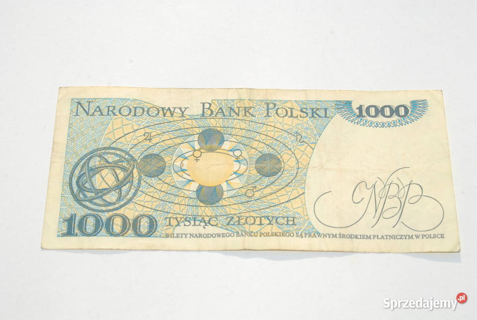 Stary banknot 1000 złotych Kopernik 1982 antyk Cieszyn