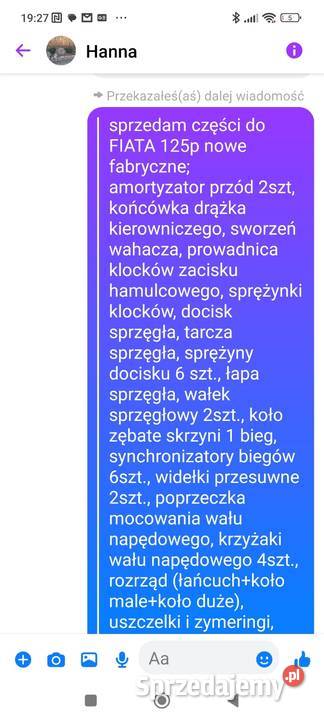 Części do fiata 125p i zuka Płońsk