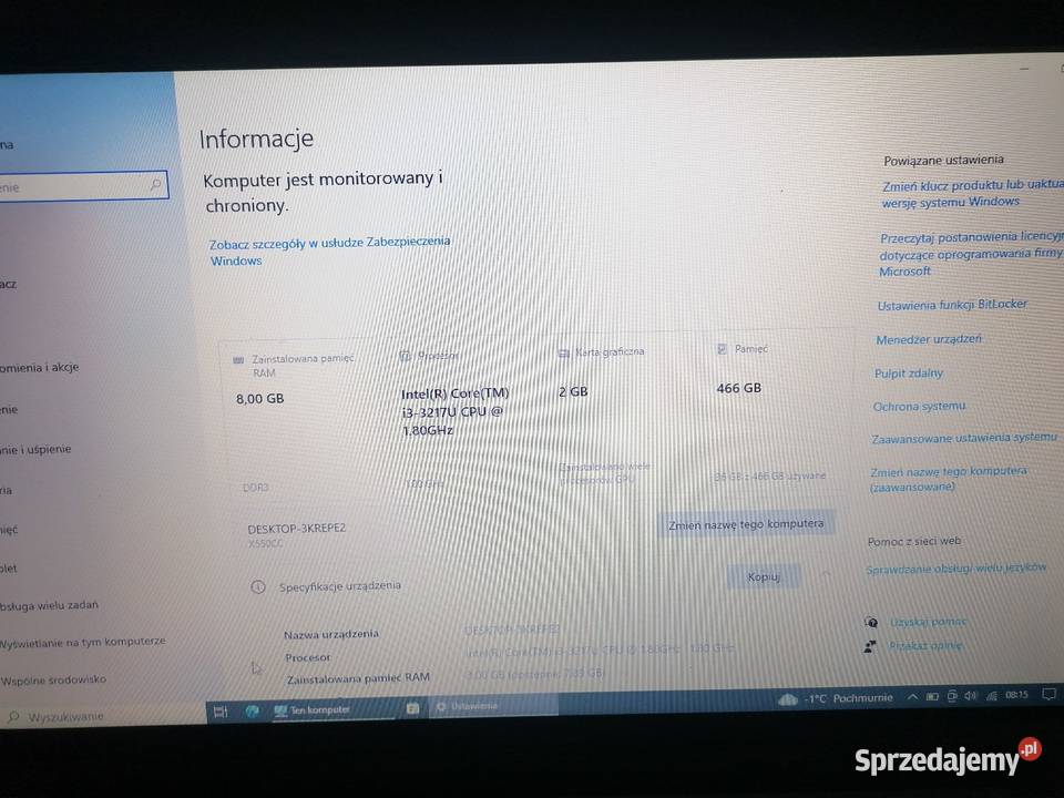 Sprzedam laptop Asus X550c Laptopy i netbooki wielkopolskie