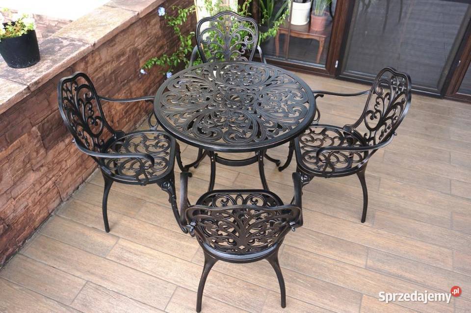 Meble ogrodowe aluminiowe rustykalne komplet Szczecin
