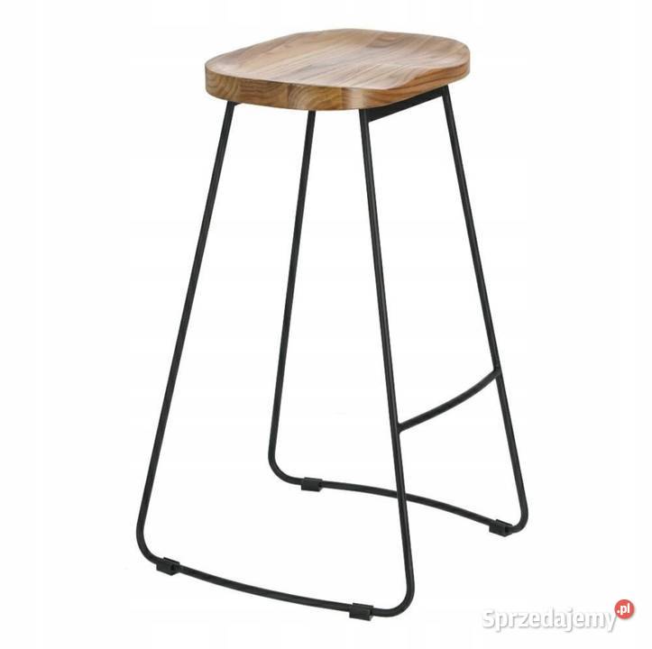 Dwa hokery z drewnianym siedziskiem powystawowe Kuźnia Raciborska sprzedam