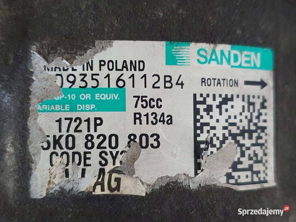 SPRĘŻARKA KLIMATYZACJI VW Polo V 12 TDI Chełm sprzedam