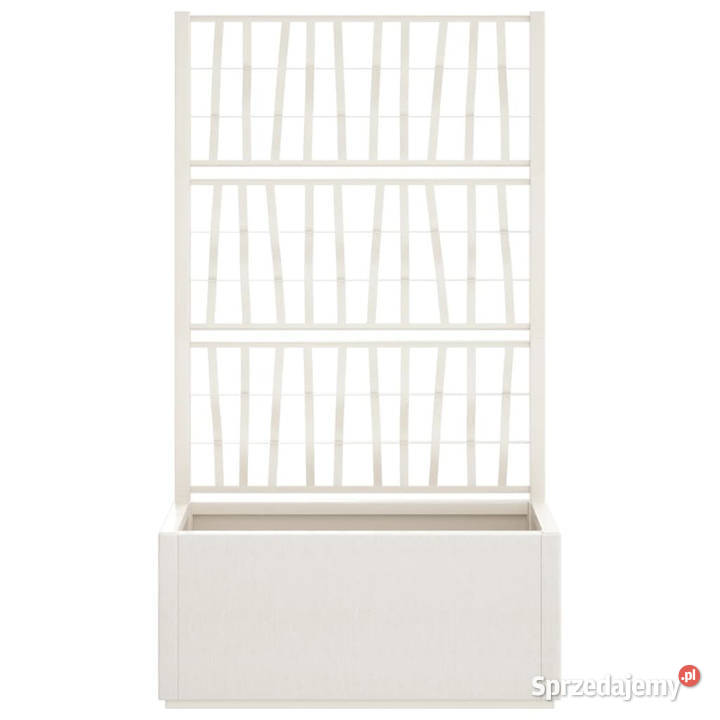Donica ogrodowa z kratką biała 80x36x140 PP mazowieckie