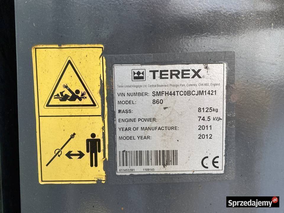 Koparkoładowarka Terex 860SX 2011r małopolskie