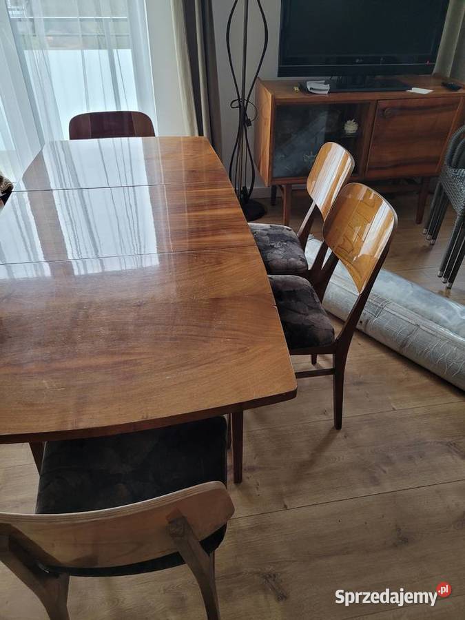 Komplet Bilea PRLRumunia stół 6 krzeseł lata 60 Kraków