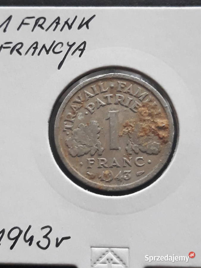 1 Frank Francja 1943 r wielkopolskie Konin