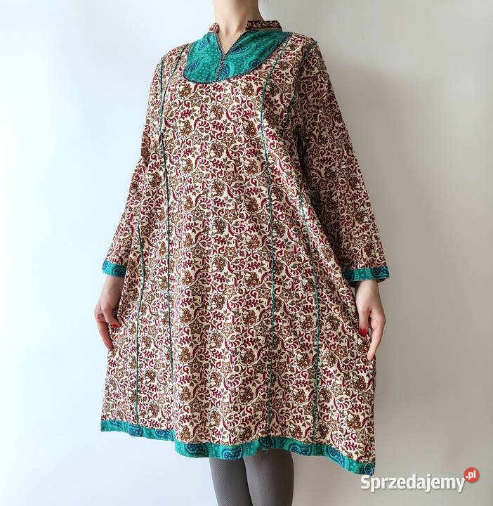 Tunika indyjska sukienka XXL 44 bawełna vintage Szczecin