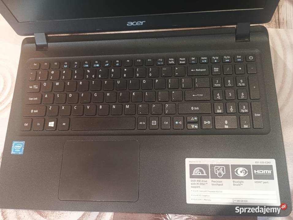 Laptop Acer Aspire ES 15 Ekran 156 Waga 2 Kluczbork sprzedam