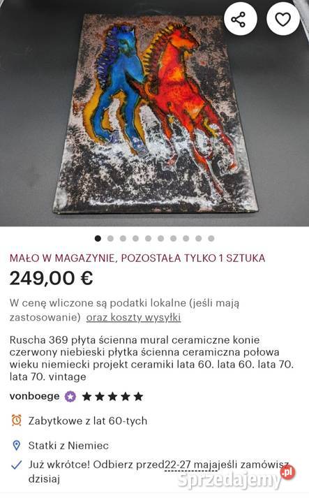 Ruscha ceramic design z lat 60 Pabianice