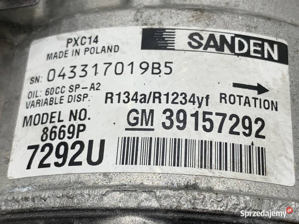 SPRĘŻARKA KLIMATYZACJI OPEL ASTRA K 39157292 14 podkarpackie