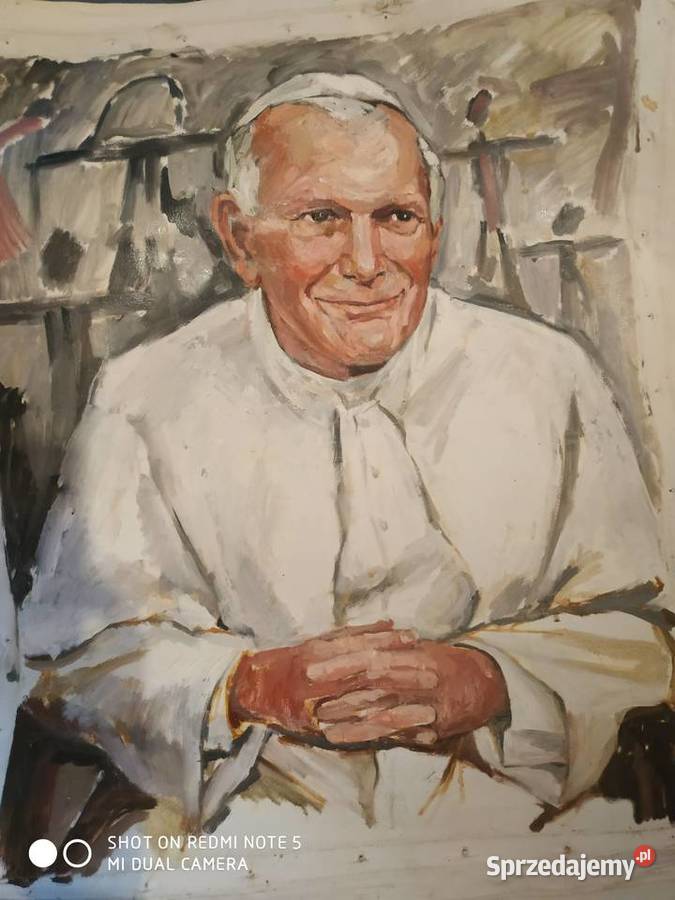 Sprzedam obraz olejny na płótnie papież Jan Malarstwo Józefów
