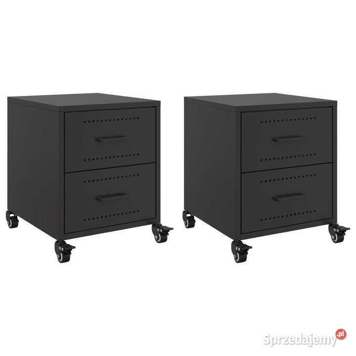 Szafki nocne 2 czarne 36x39x435 stal WM846627