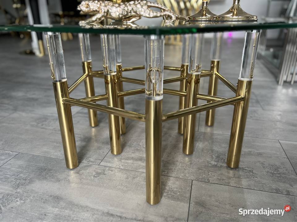 Stolik złoty szklany Premium ława nowoczesny sprzedam