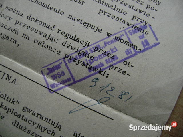 Starocie z PRL Stare dokumenty Budzik Instrukcja Gdynia