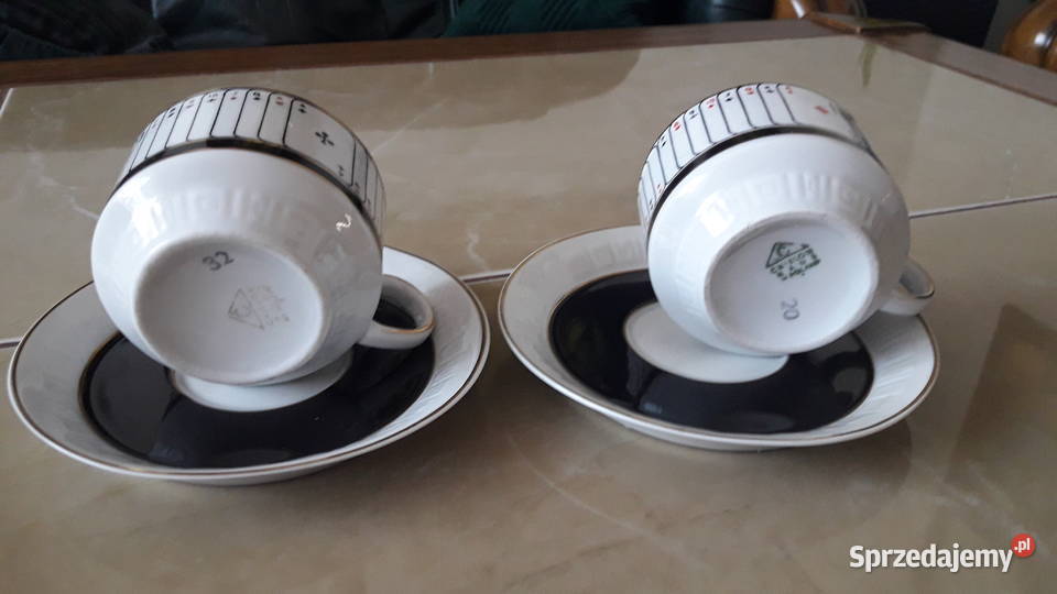 Ćmielów komplet zestaw brydżowykarciany Porcelana i szkło Janów Lubelski
