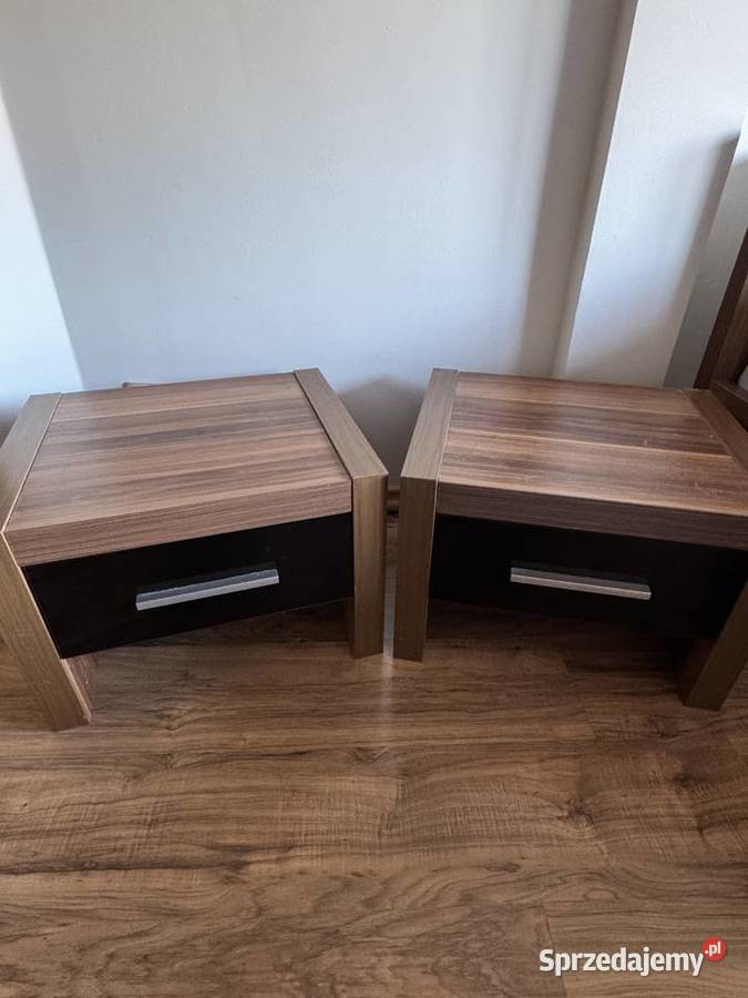 Szafki nocne komplet 2 nowoczesne drewno czarny Wrocław