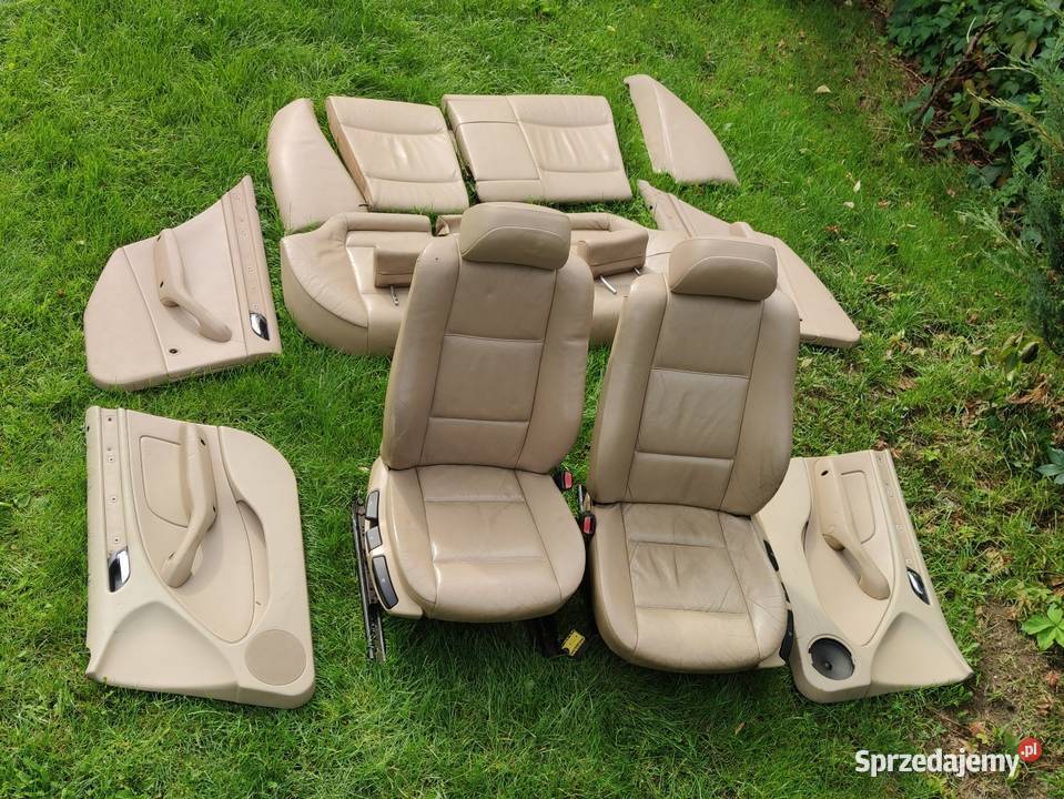 Fotele kanapa skóra beż sedan bmw e46 części Kołobrzeg