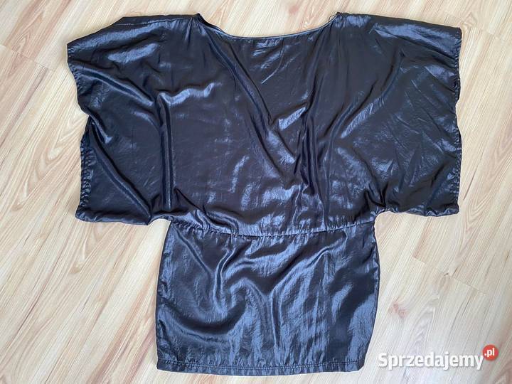 Czarna sukienka kimono L vintage Bez wzoru lubelskie Lubartów