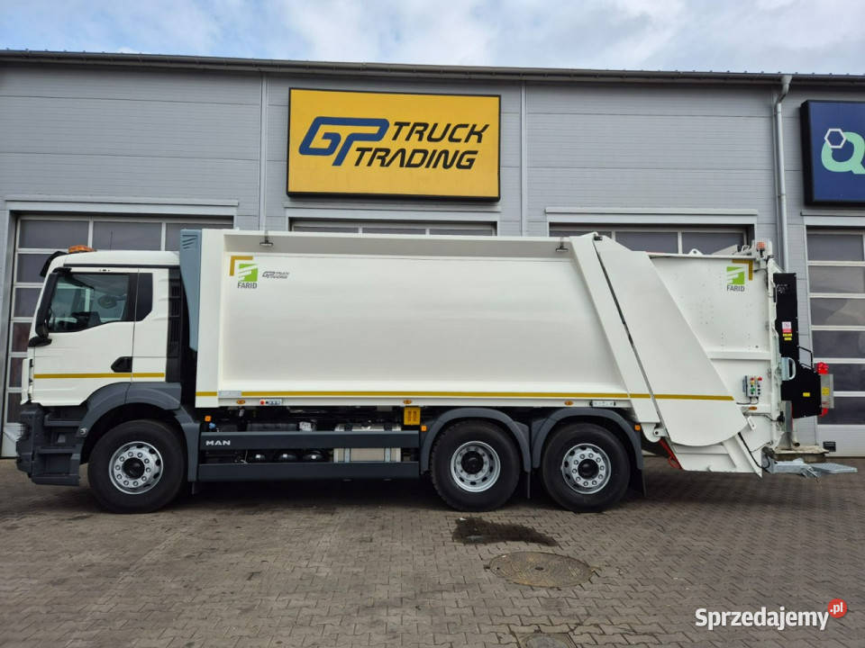śmieciarki Man TGS 26330 zabudowa Farid wrzutnik Sokołów