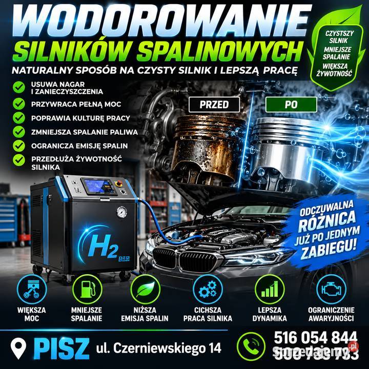 WODOROWANIE silników spalinowych w samochodach Naprawa i warsztat Pisz