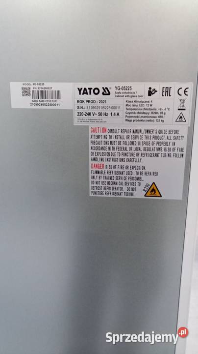 SZAFA CHŁODNICZA PRZESZKLONA 650 L YATO YG05225 Gastronomia Wrocław