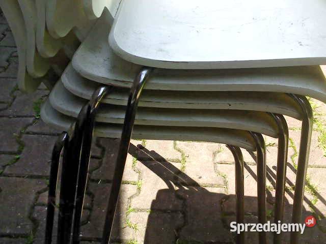 Krzesła drewno metal 6 sztuk Zakopane