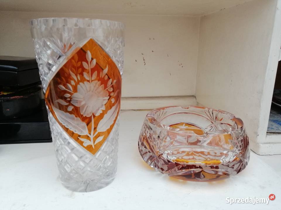 Kolorowe szkło PRL kryształy Pleszew sprzedam