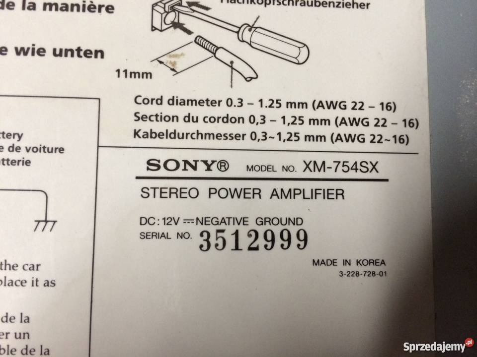 wzmacniacz samochodowy SONYXplo XM754SX800W z Łomianki