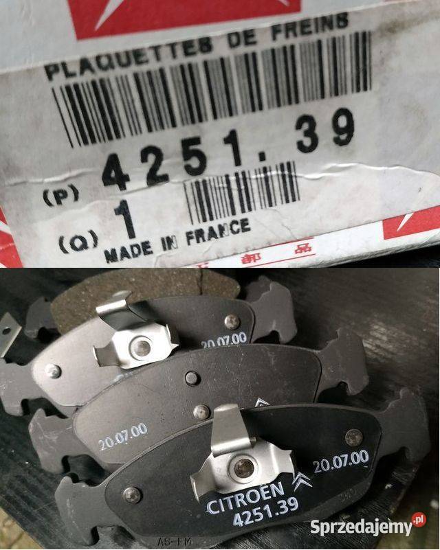 425139 Klocki Saxo Xsara 106 205 306 Oryginał Układ hamulcowy Tychy