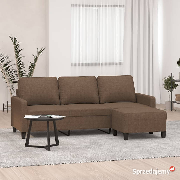 3osobowa sofa z podnóżkiem brązowy 180 tkaniną Meble Warszawa