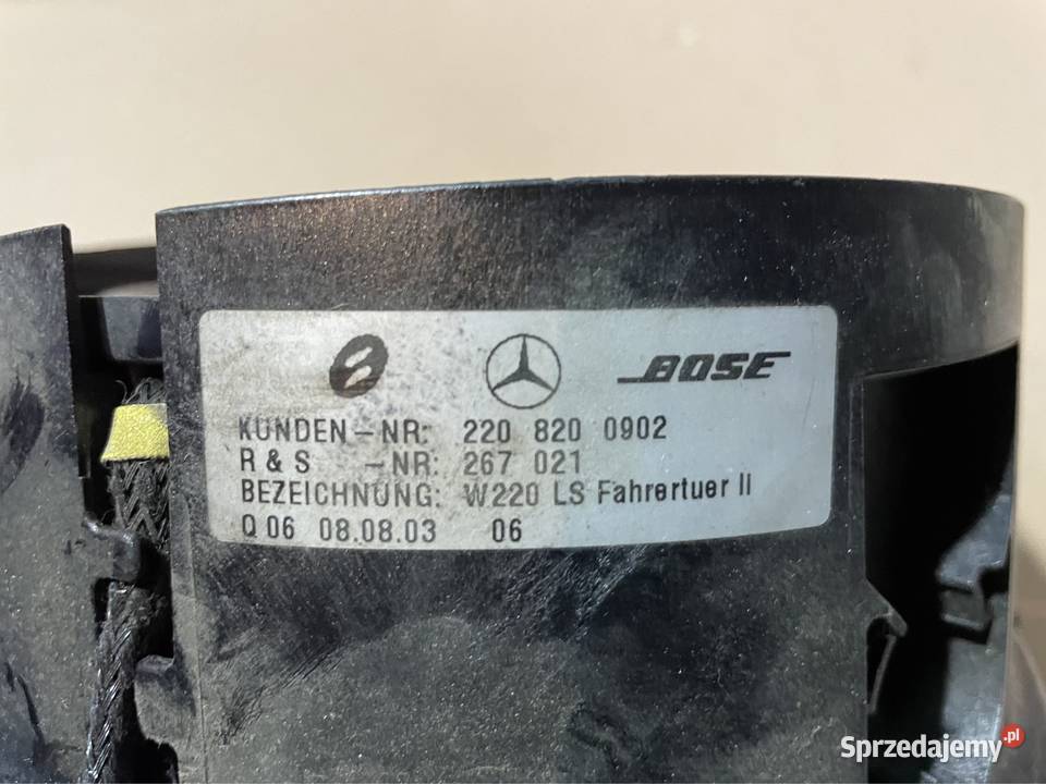 Głośnik drzwi bose 2208200902 mercedes s w220