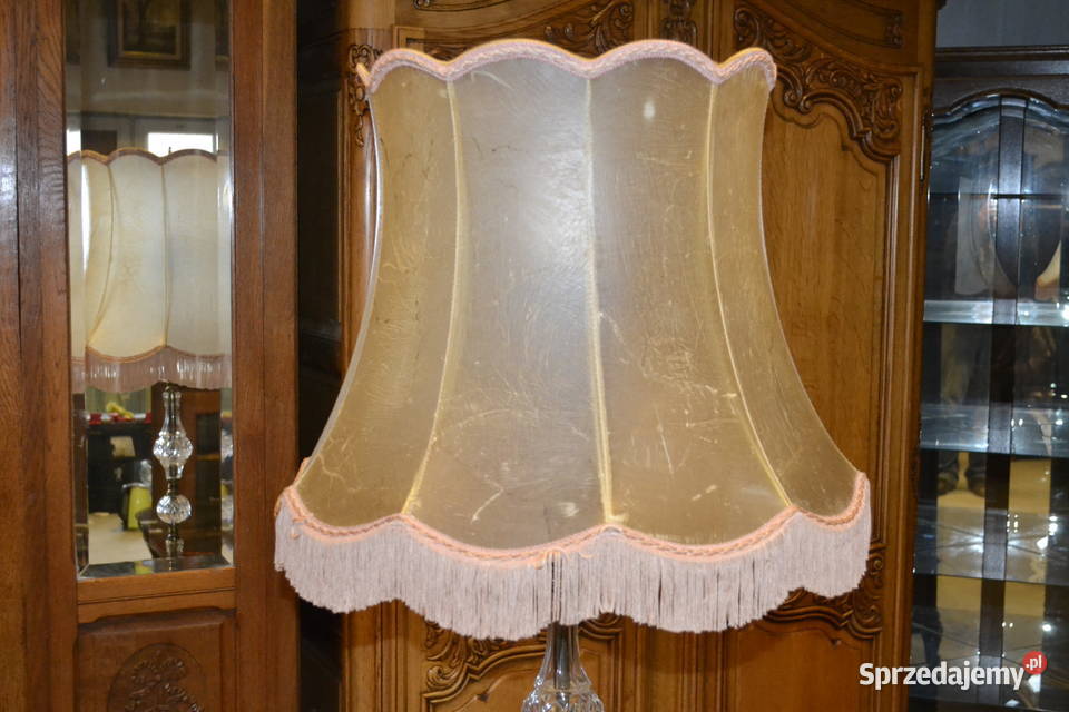 lampa stojąca z abażurem kryształ Będzin