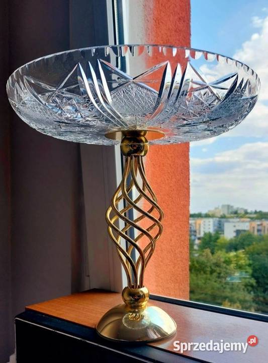 Piękna duża patera kryształowa Wrocław