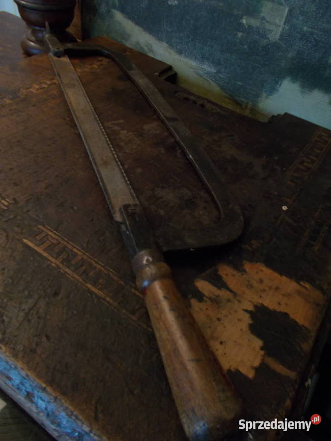 Stara Piła Drewniana Rączka Vintage Szczecin