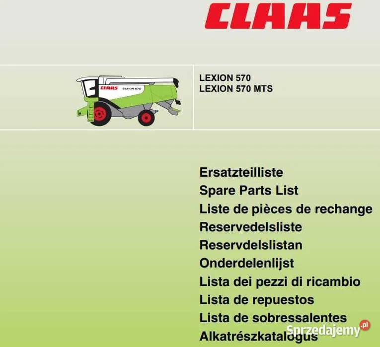 Katalog części Claas LEXION 570 LEXION 570 MTS Zduńska Wola