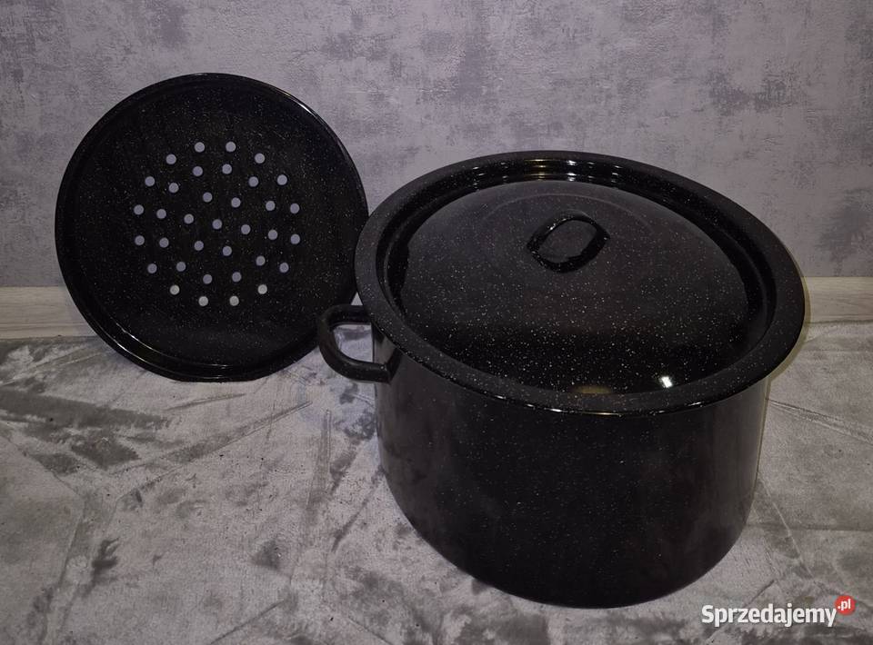 Garnek emaliowany powidlak 25 L czarny Łódź