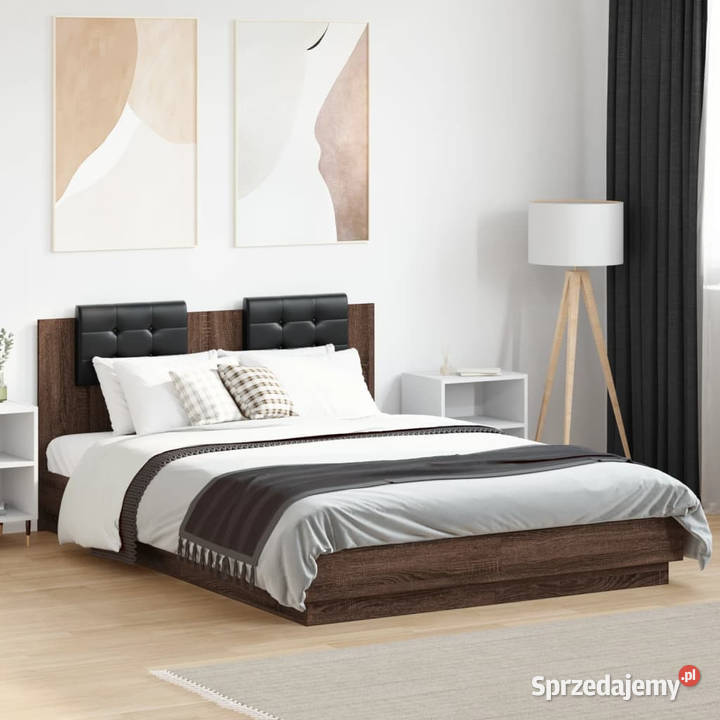 Rama łóżka z wezgłowiem brązowy dąb 120x200 sprzedam