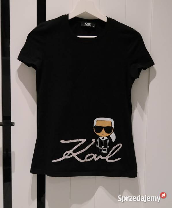Karl Lagerfeld świetna koszulka duże logo 36 S