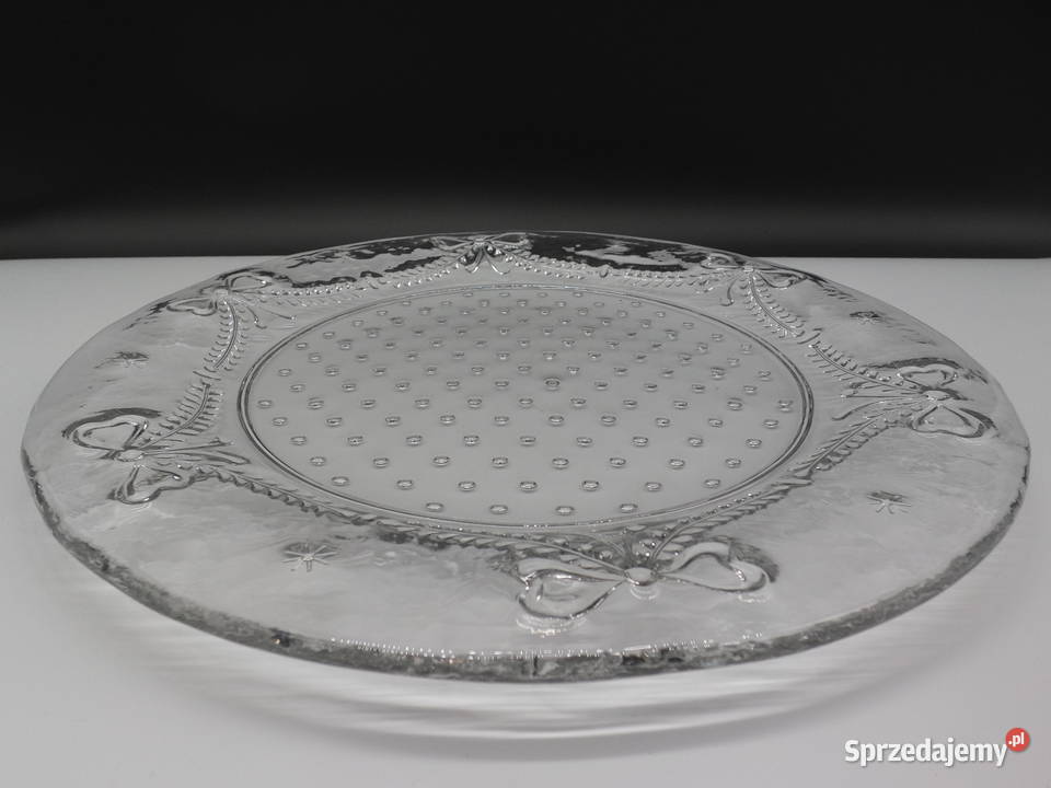 Stylowy Szklany Talerzpatera Wzór Kokardy Raszków