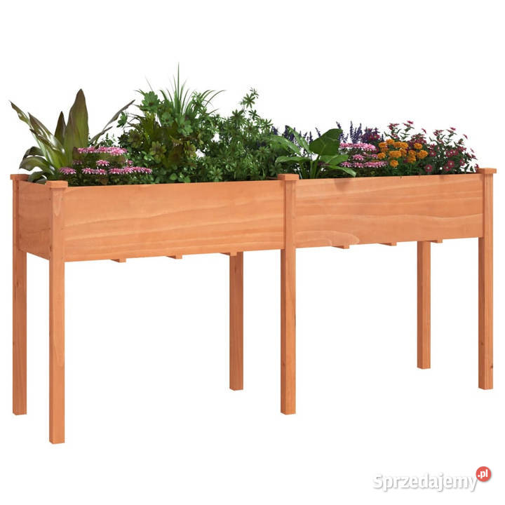 Kwietnik z wyściółką brązowy 161x45x76 drewno Warszawa