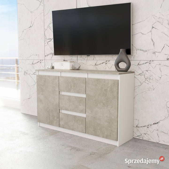 Komoda Wysoka Z 3 Szufladami 120 Szafka