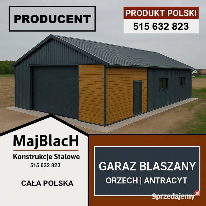 Mały Garaż Blaszany z zadaszeniem bocznym Garaże Sucha Beskidzka