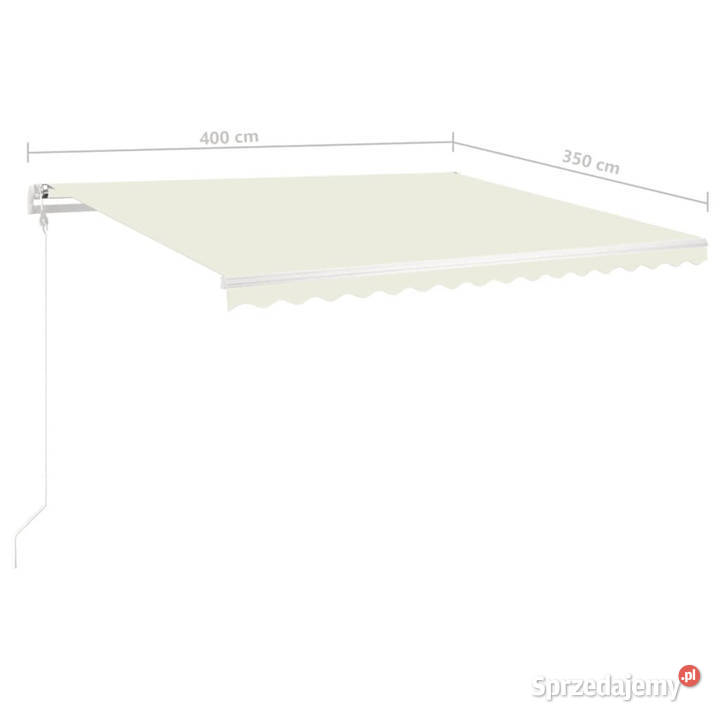 Ręcznie zwijana markiza z LED 4x35 m kremowa sprzedam