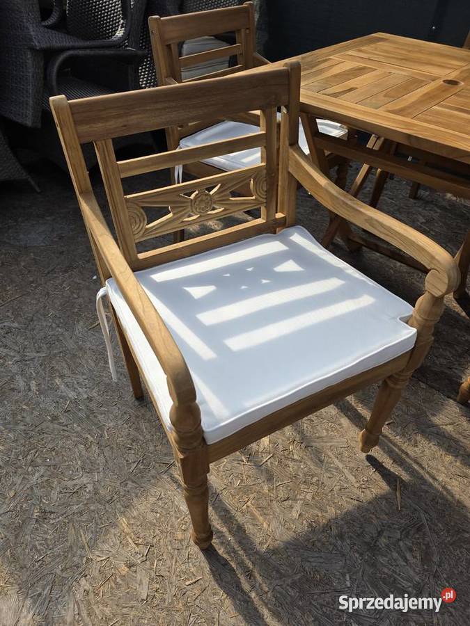 Meble ogrodowe stół plus cztery krzesła drewno lubuskie