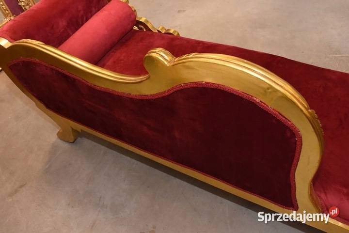 Czerwona Pałacowa Sofa Kanapa Leżanka Szezlong Kraków