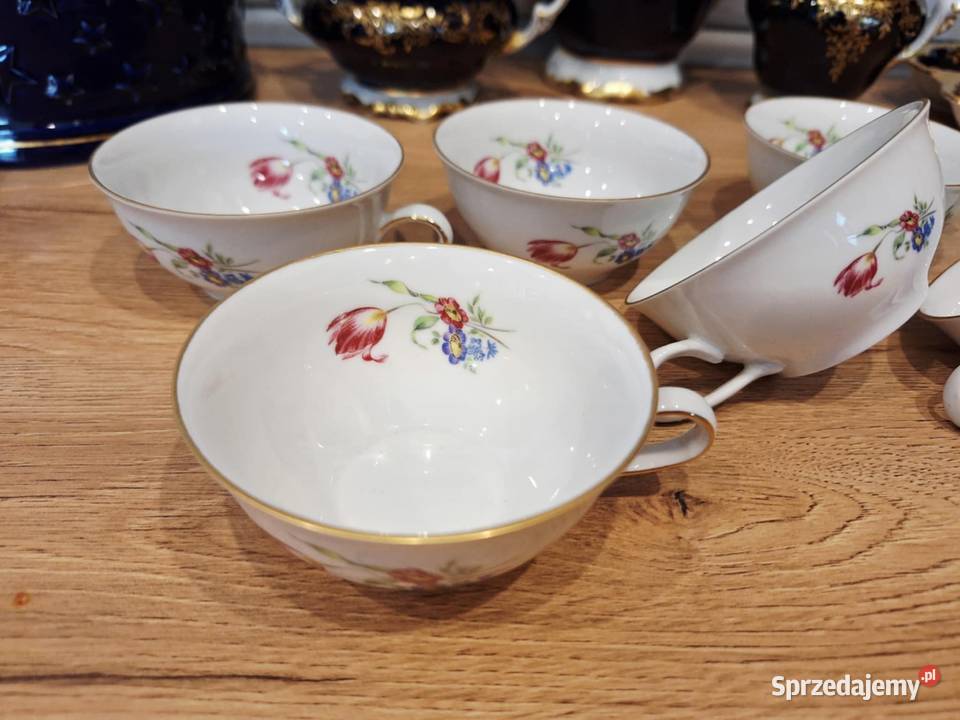 Zestaw 6 Filiżanek porcelana Bavaria Porcelana i szkło Braniewo